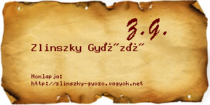 Zlinszky Győző névjegykártya